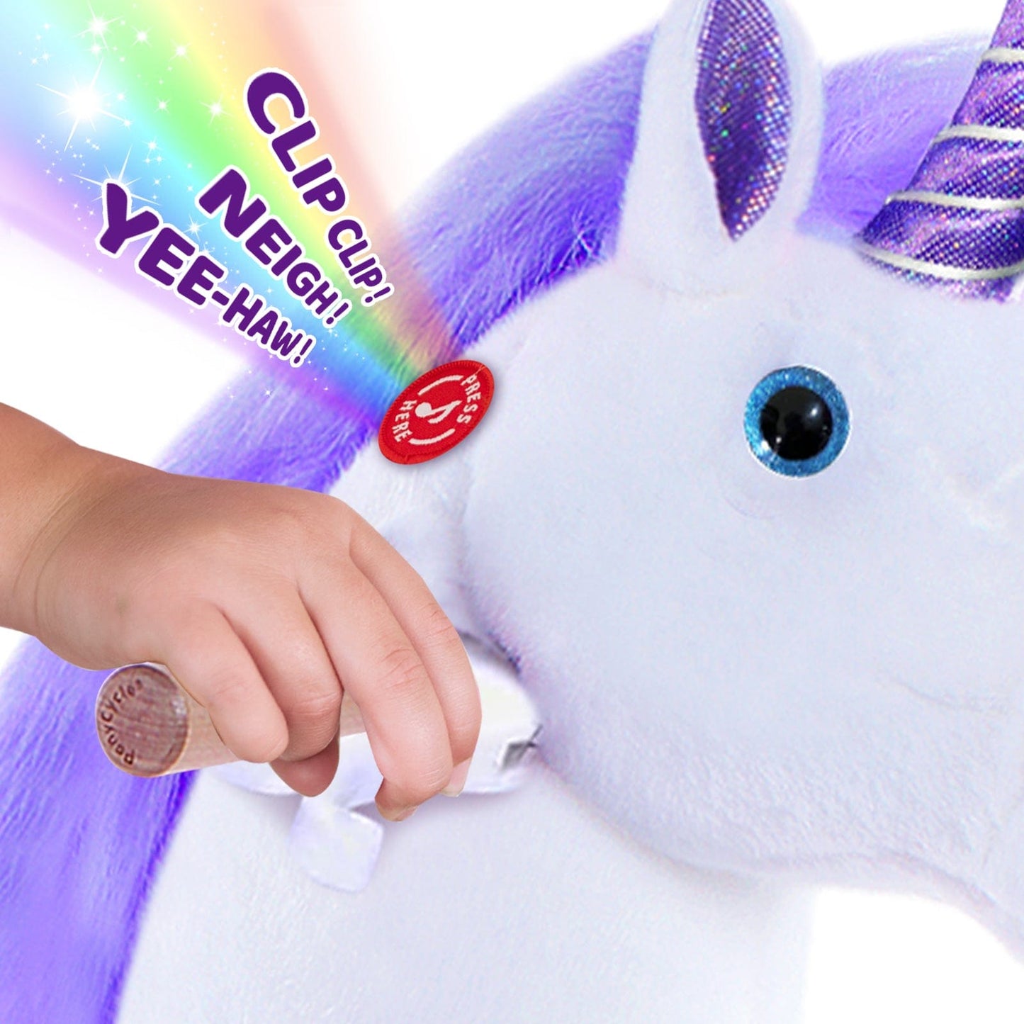Model U Ride-On Plush Unicorn Age 4-7 Purple