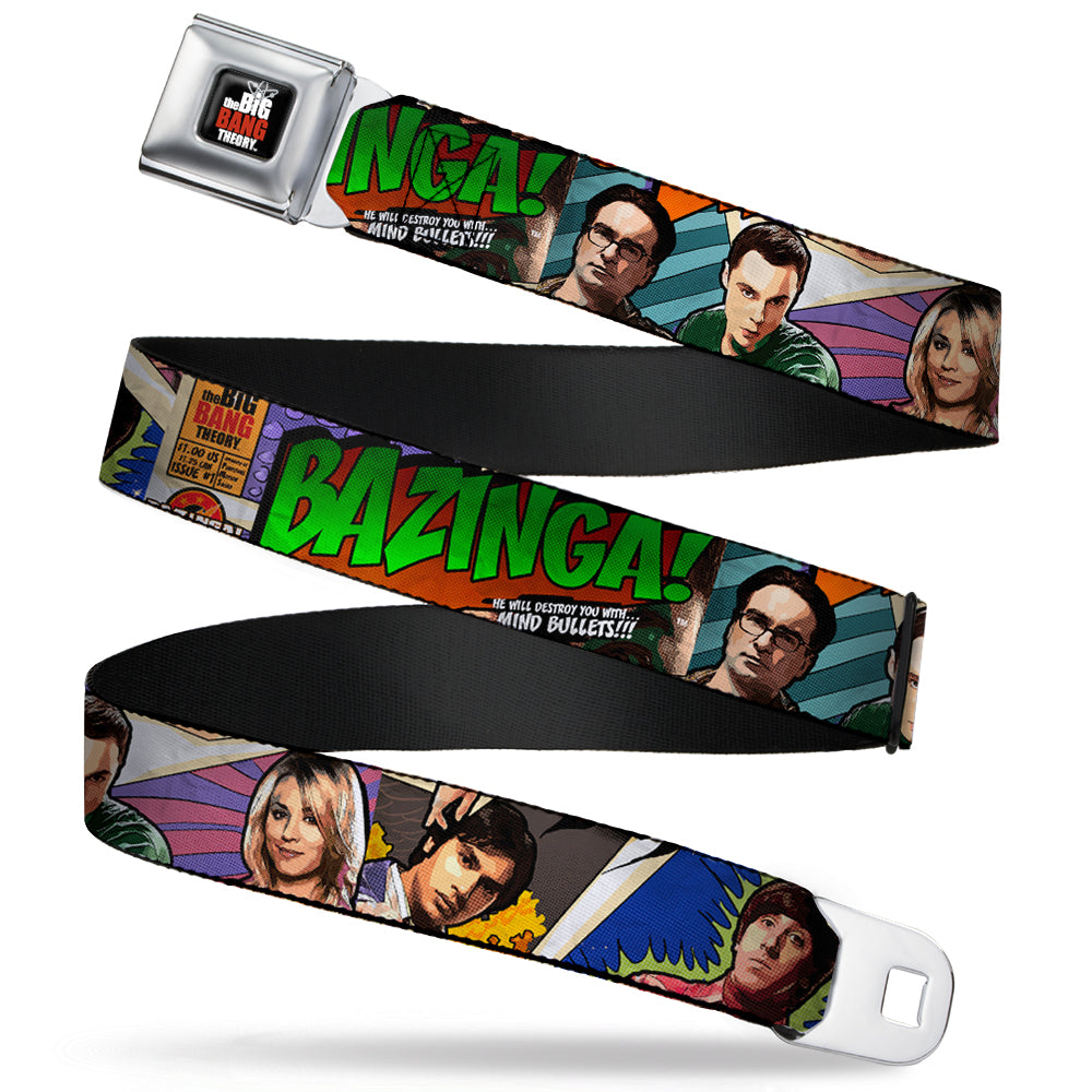 THE BIG BANG THEORY Full Color Black White Red Seatbelt Belt - The Big Bang Theory Comic Strip Webbing
