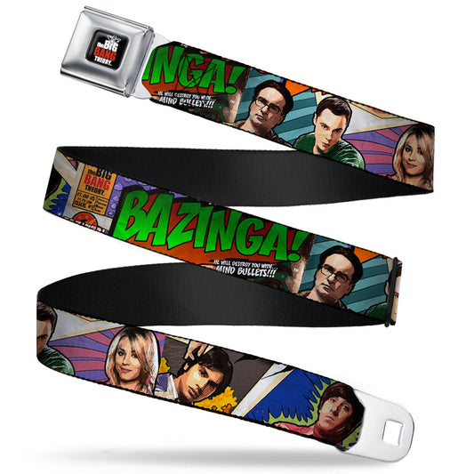 THE BIG BANG THEORY Full Color Black White Red Seatbelt Belt - The Big Bang Theory Comic Strip Webbing