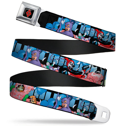 Harley Quinn Diamond Full Color Black Red Seatbelt Belt - Catwoman/Harley Quinn/Poison Ivy Pillow Fight Webbing