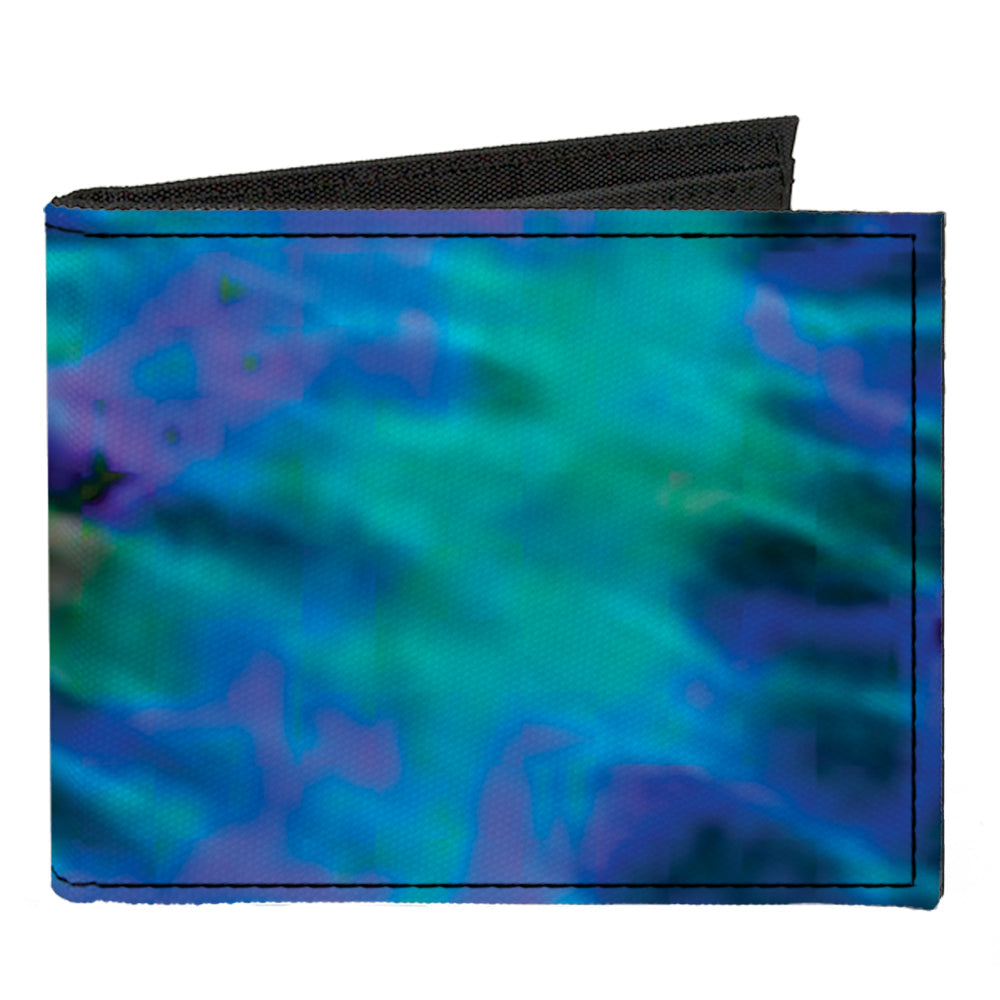 Canvas Bi-Fold Wallet - Tie Dye Green Blue Purple
