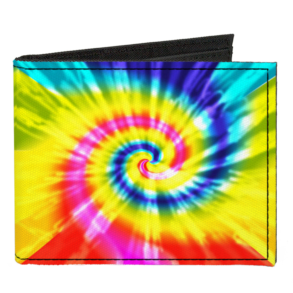 Canvas Bi-Fold Wallet - Tie Dye Spiral Multi Color
