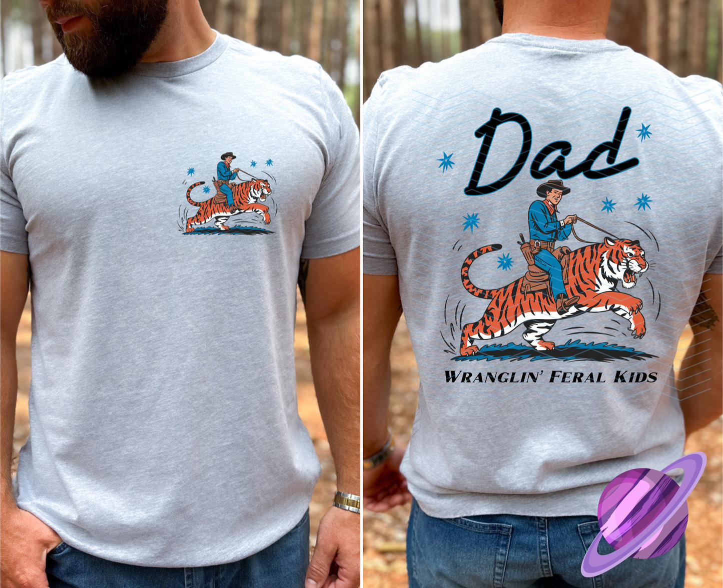 DAD AND PAPAW WRANGLIN FERAL KIDS COLLECTION DOUBLE SIDED TEE (MULTIPLE OPTIONS)