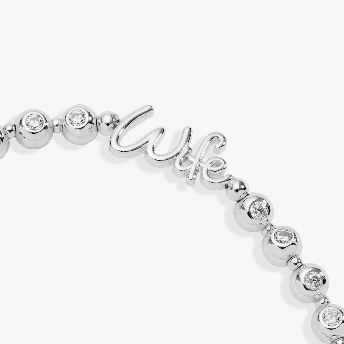 Wife Elongated Crystal Stretch Bracelet