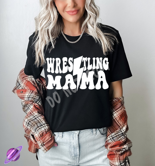 WRESTLING MAMA WHITE TEE
