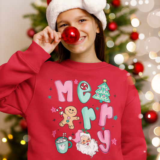 Candy Cane Merry Graphic Sweatshirt - Youth & Toddler