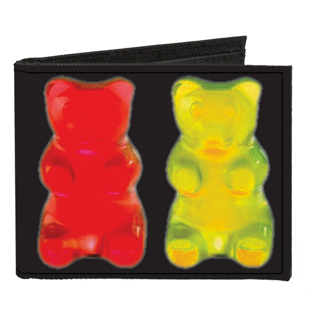 Canvas Bi-Fold Wallet - Gummy Bears Black Multi Color