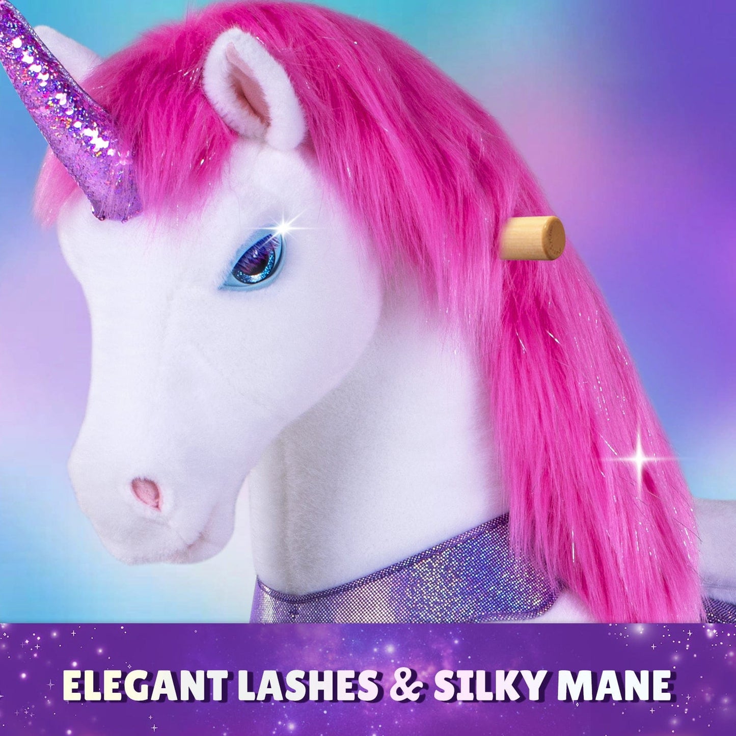 Model Y Pink/Purple Unicorn Rideable Toy for Age 4-7