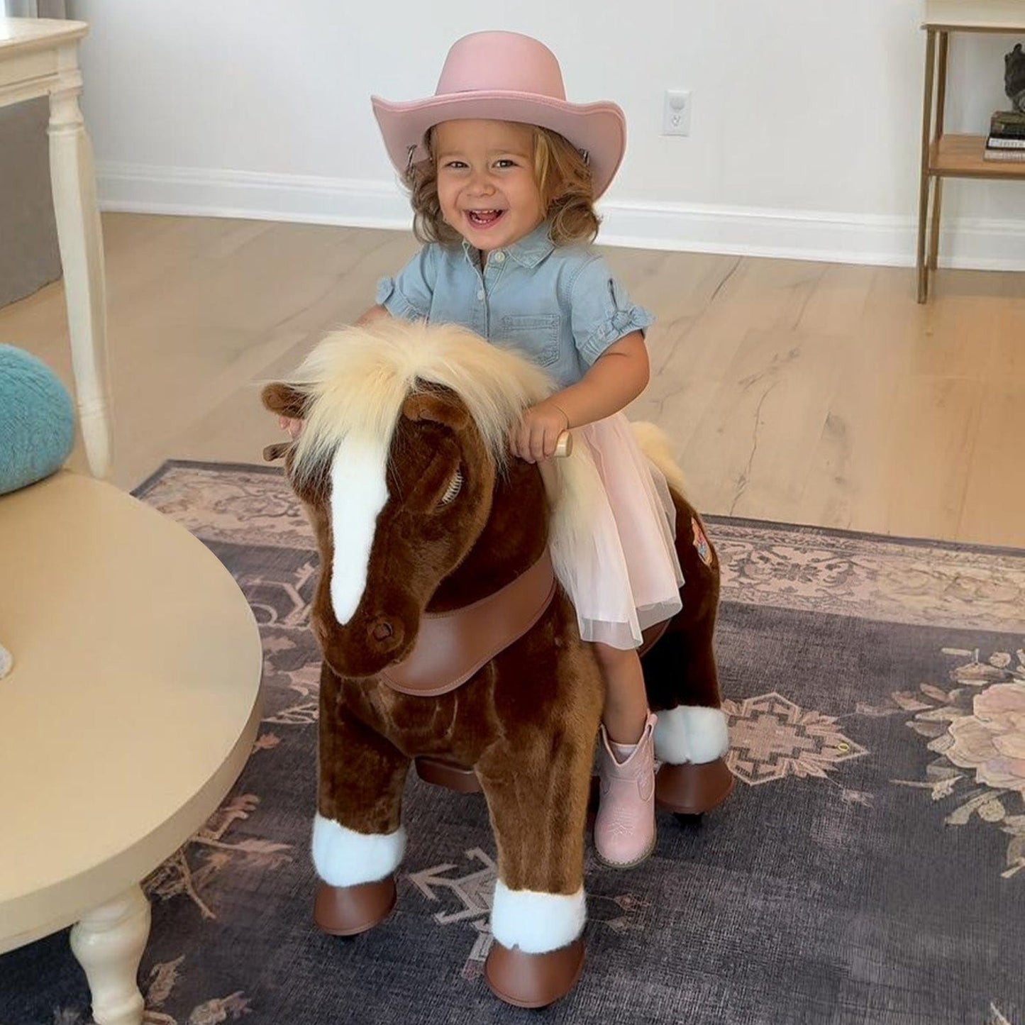Model Y Brown Horse Rideable Toy for Age 3-4