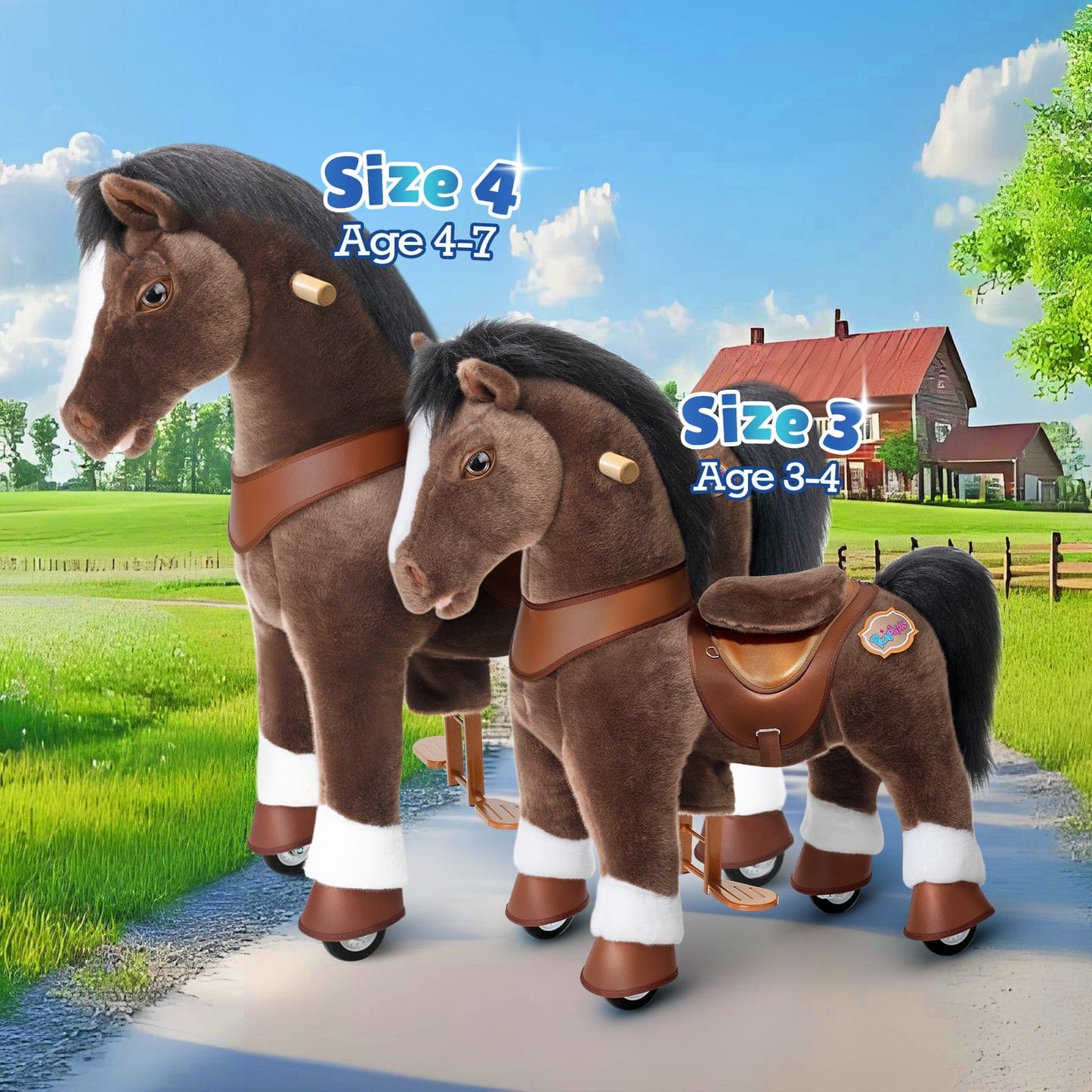 Model Y Chocolate Brown Horse Rideable Toy for Age 3-4
