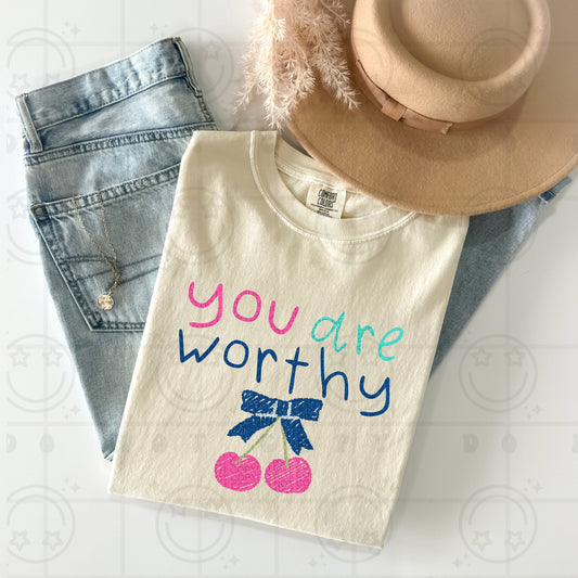 YOU ARE WORTHY DOODLE TEE