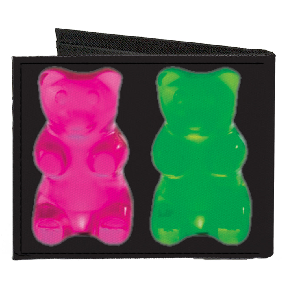 Canvas Bi-Fold Wallet - Gummy Bears Black Multi Color