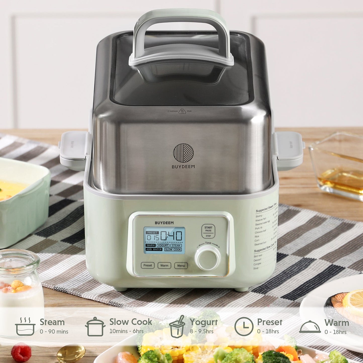 Electric Food Steamer, 5QT (Stew Pots Not Included)