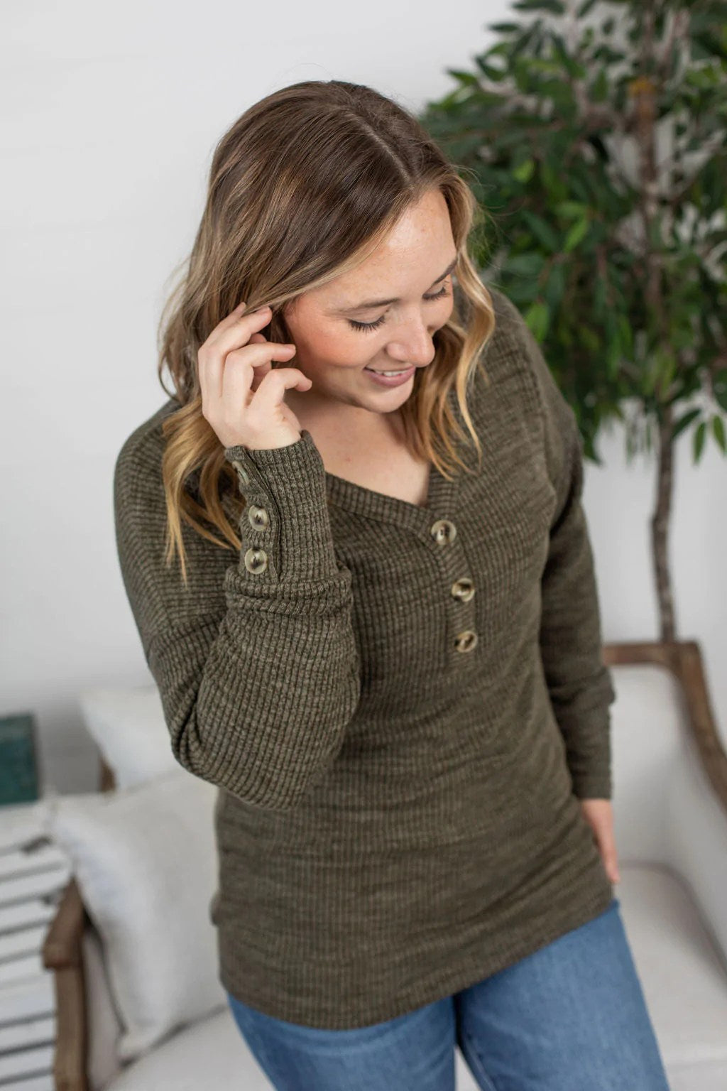 Brittney Button Sweater by Michelle Mae (sz M)