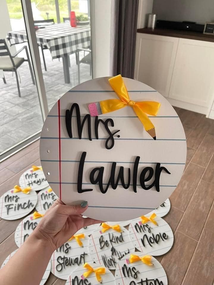 Personalized 11" Teacher Sign (PREORDER - SHIPS IN 5 WEEKS)