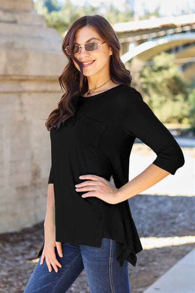 Basic Bae Round Neck Pocketed T-Shirt