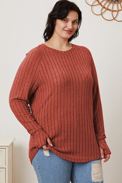 Basic Bae Ribbed Thumbhole Sleeve T-Shirt