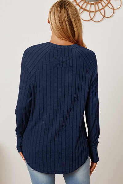 Basic Bae Ribbed Thumbhole Sleeve T-Shirt