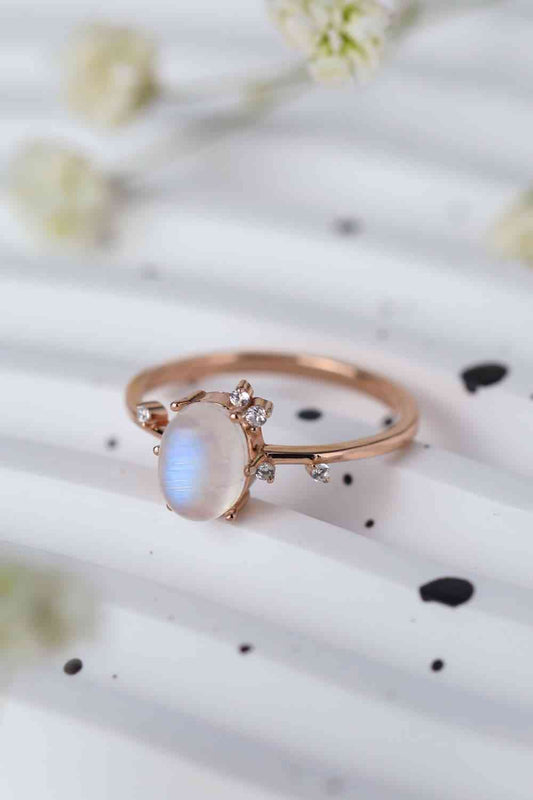 Natural Moonstone 925 Sterling Silver Ring