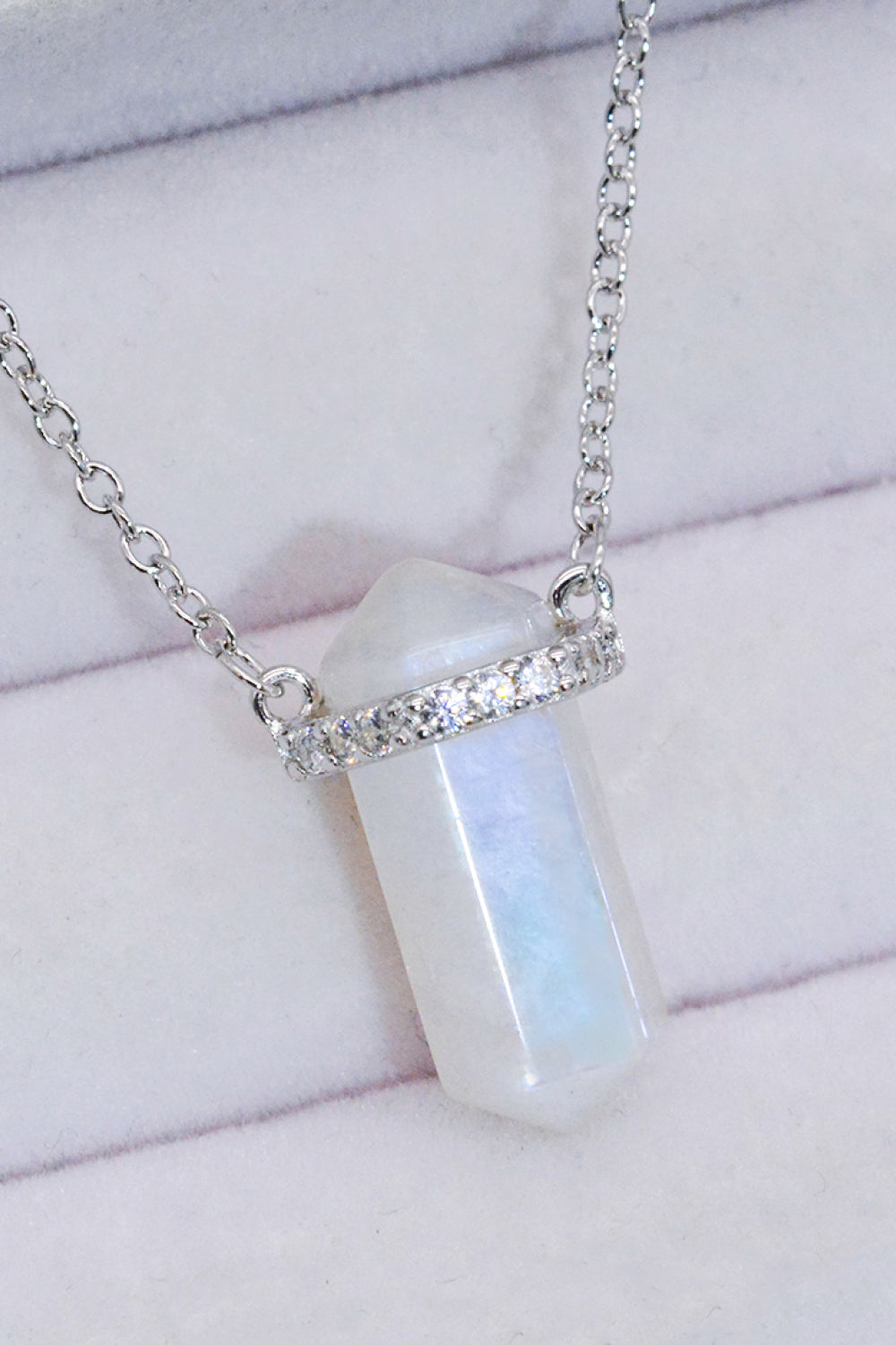 Natural Moonstone Chain-Link Necklace