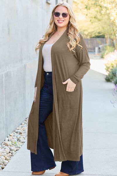 Basic Bae Open Front Long Sleeve Cover Up