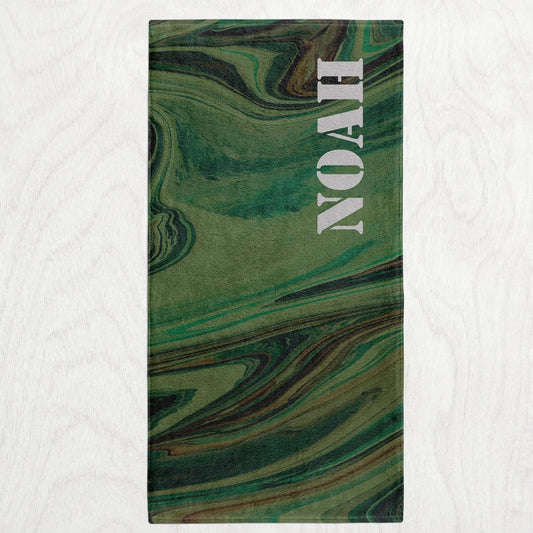 Custom Personalized Subtle Swirl Towel - Camo Marbled Ink Style Premium Microfiber Towel // 2 sizes