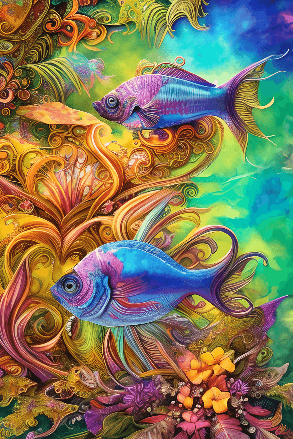Colorful Tropical Fish Crystal - Diamond Art kit