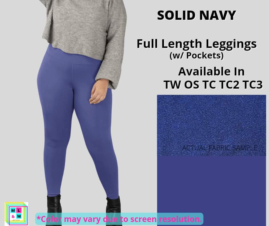 Solid Navy Full Length