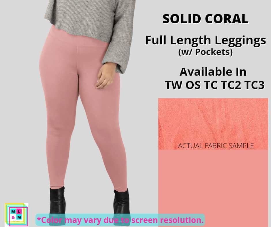 Solid Coral Full Length