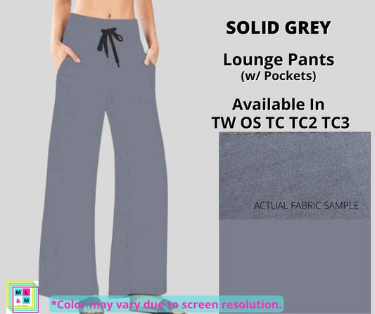 Solid Grey Full Length Lounge Pants
