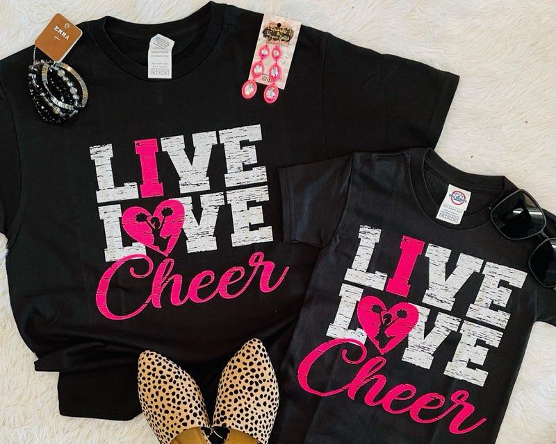 Live Love CHEER - Mommy & Me graphic tees