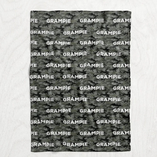 Custom Personalized Plush Minky Blanket - Camo 30x40