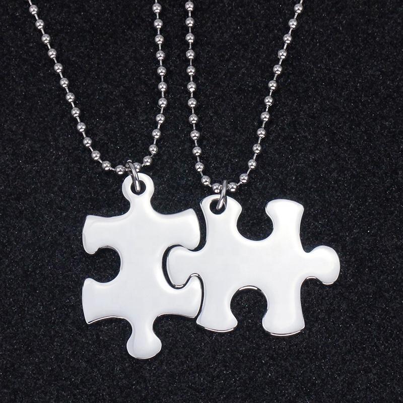 Autism Puzzle Piece Necklace | 2 Piece Set