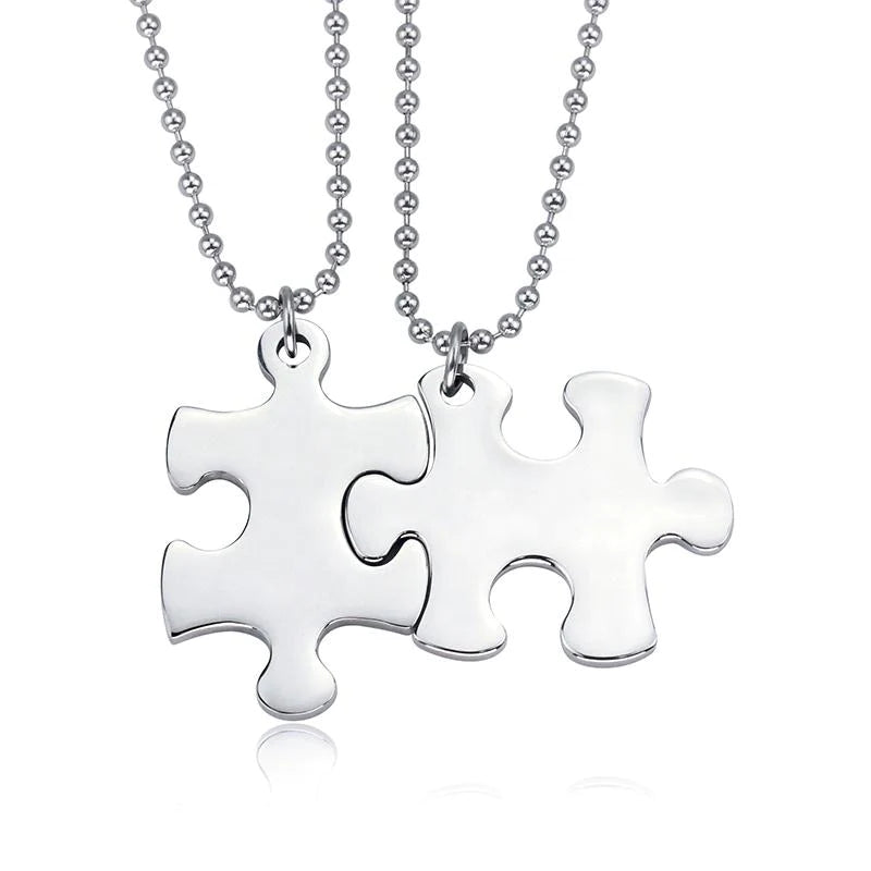 Autism Puzzle Piece Necklace | 2 Piece Set