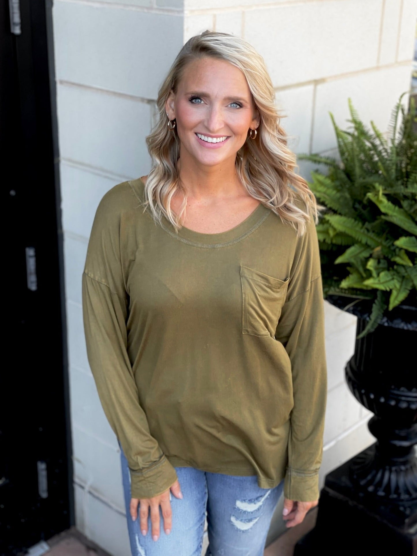 A Better Life Top in Olive