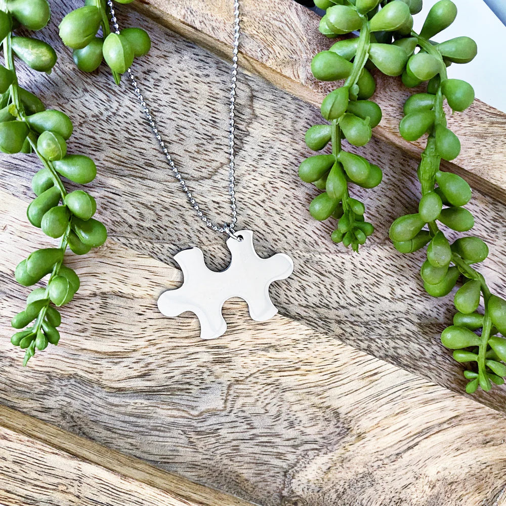 Autism Puzzle Piece Necklace | 2 Piece Set