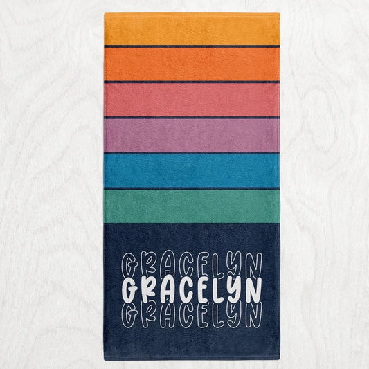 Custom Personalized Summer Sunset Towel - Midnight Sunset Premium Microfiber Towel // 2 Sizes