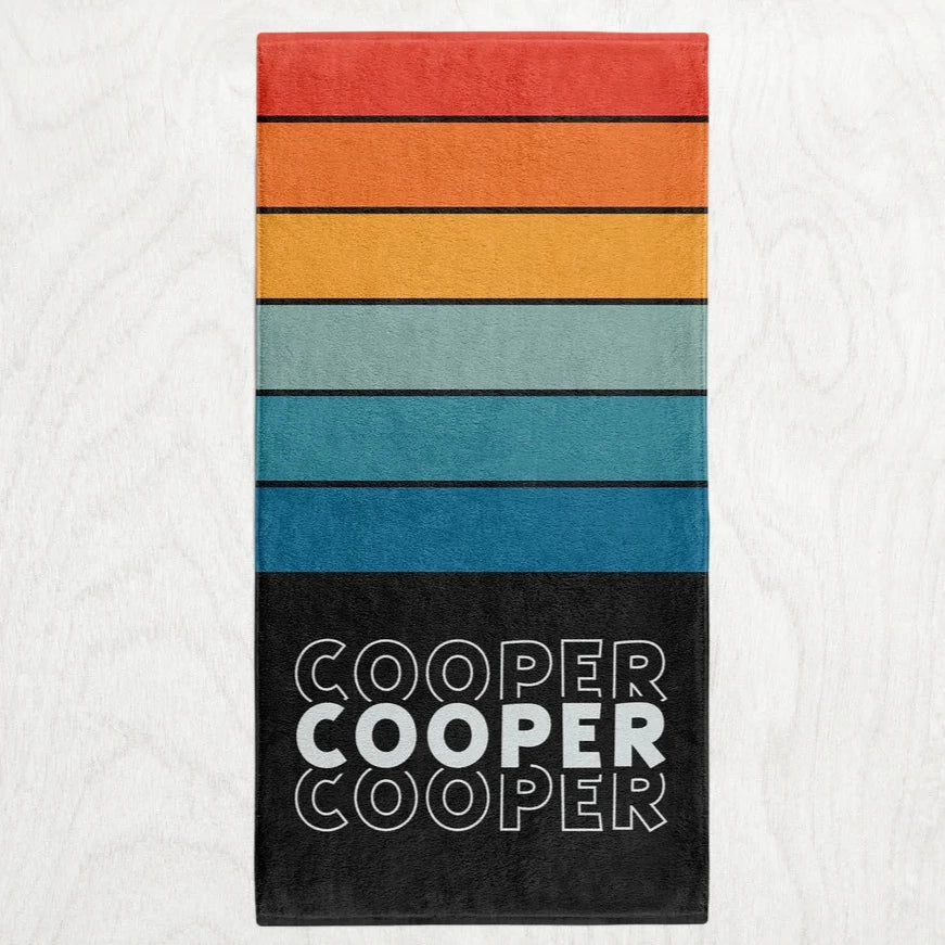 Custom Personalized Summer Sunset Towel - Rainbow Sunset Premium Microfiber Towel // 2 sizes