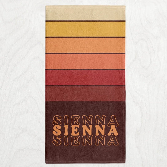 Custom Personalized Summer Sunset Towel - Retro Sunset Premium Microfiber Towel // 2 Sizes