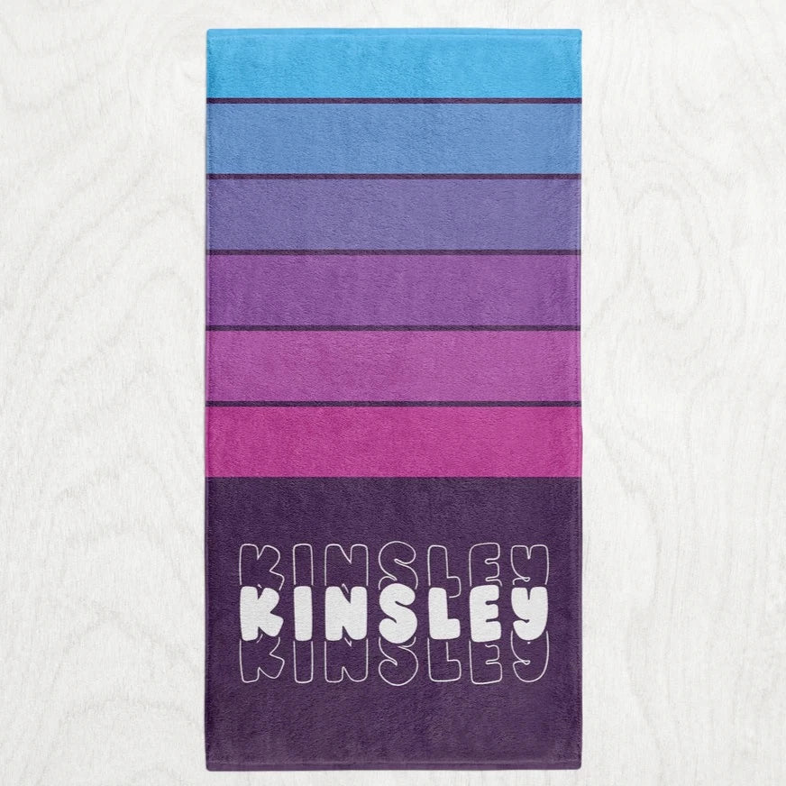 Custom Personalized Summer Sunset Towel - Vibrant Sunset Premium Microfiber Towel // 2 Sizes