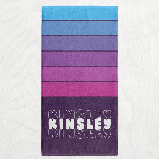 Custom Personalized Summer Sunset Towel - Vibrant Sunset Premium Microfiber Towel // 2 Sizes