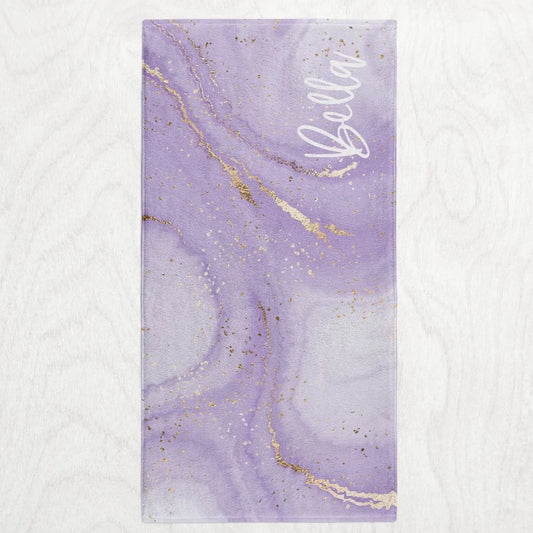 Custom Personalized Subtle Swirl Towel - Lavender Marbled Ink Style Premium Microfiber Towel // 2 sizes
