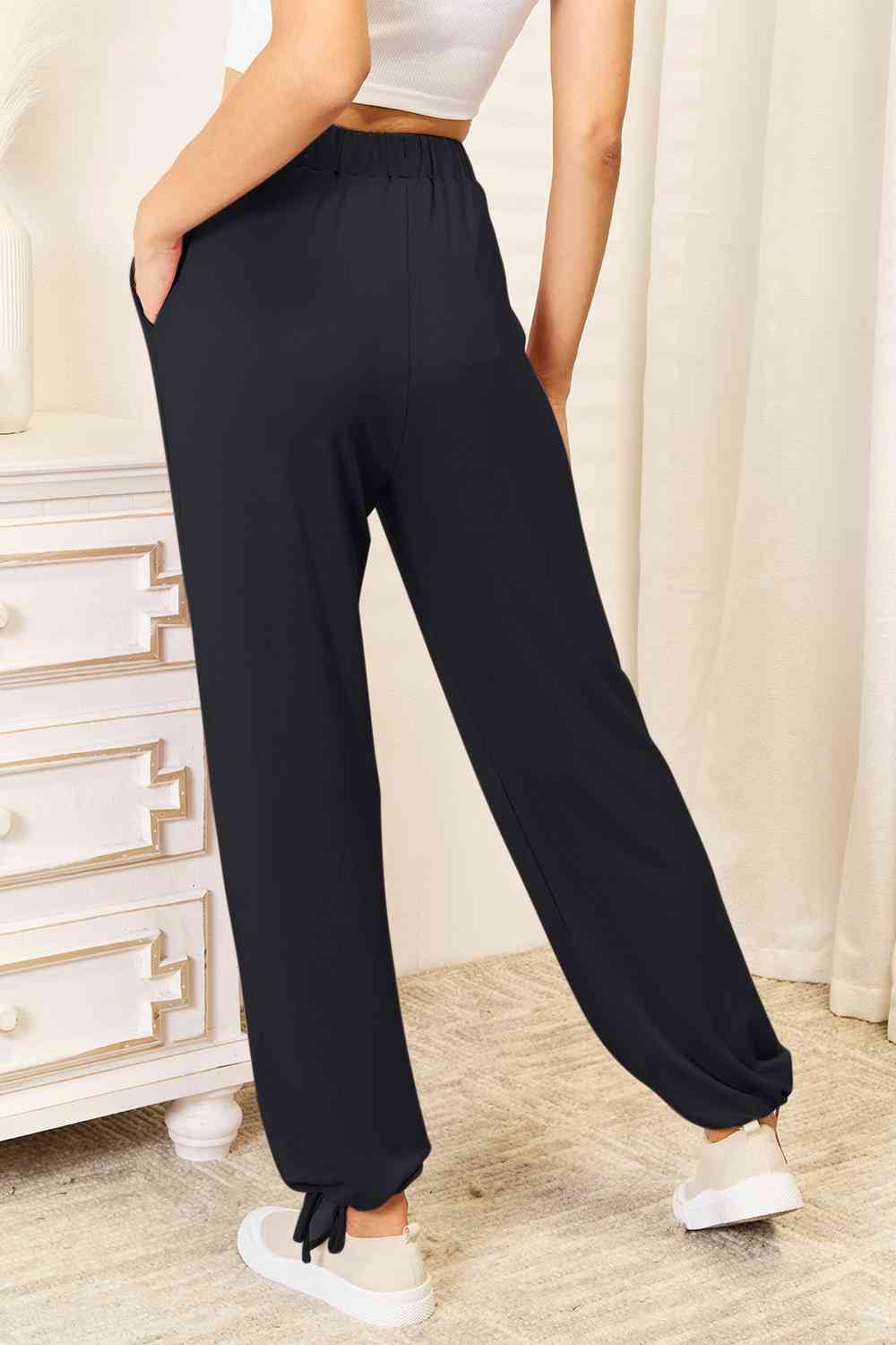 Basic Bae Soft Rayon Drawstring Waist Pants with Pockets