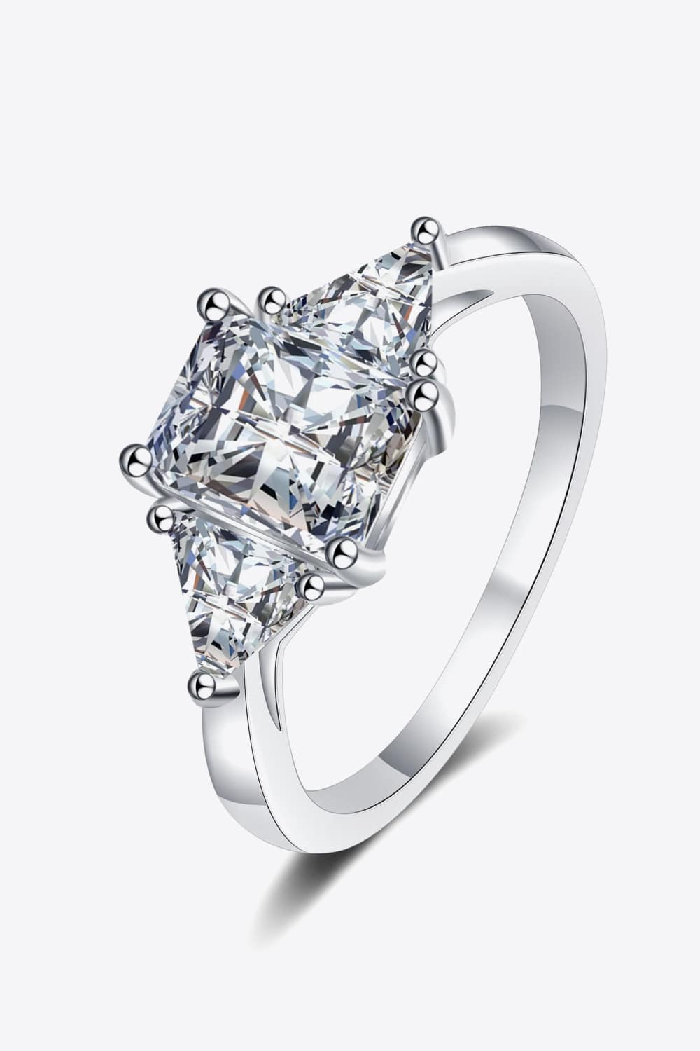 3 Carat Moissanite 925 Sterling Silver Rhodium-Plated Ring  (PREORDER)
