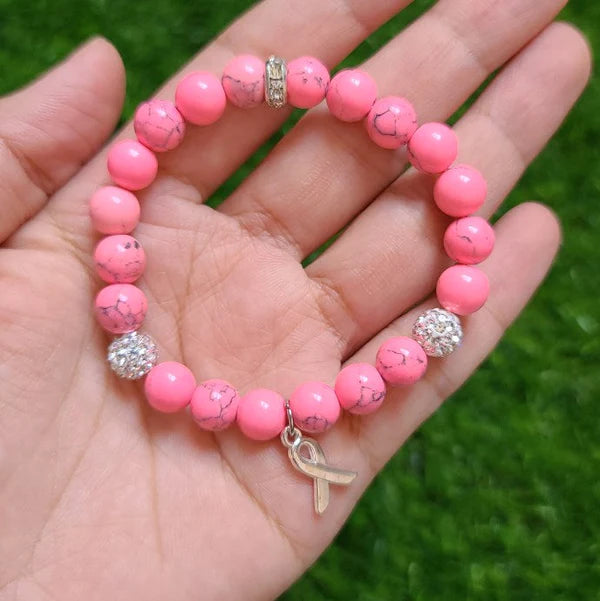 Hope Pink Ribbon BCA Stone Bracelets