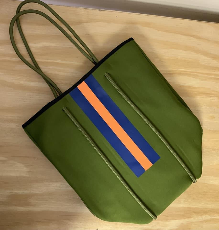 Neoprene Tote Bag - Olive Stripe – FFB Fulfillment