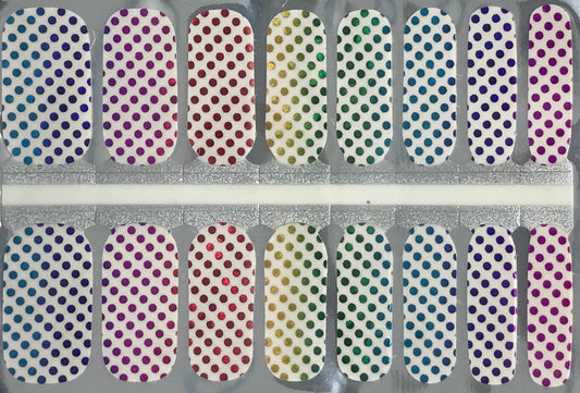 Rainbow Metallic Dots - Sheer Overlay