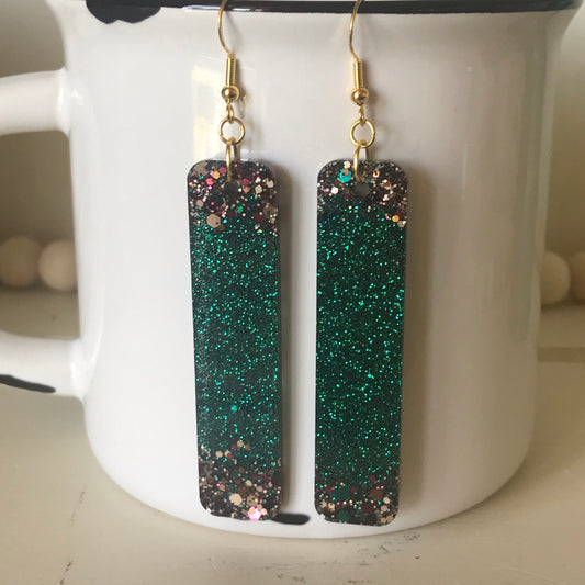 Athena Emerald Bar Earrings - RTS