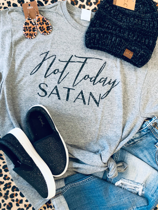 Not today Satan graphic tee