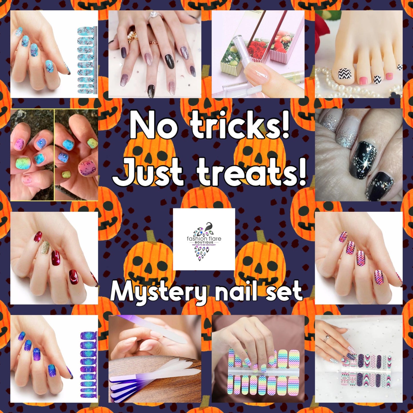 No Tricks, Just Treats!  10 Mystery Nail Polish Strips
